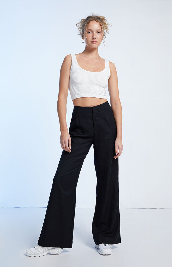 【Anyone more】Hearts Linen Cotton Wide Pants LA Hearts Linen Wide Leg Trousers | PacSun