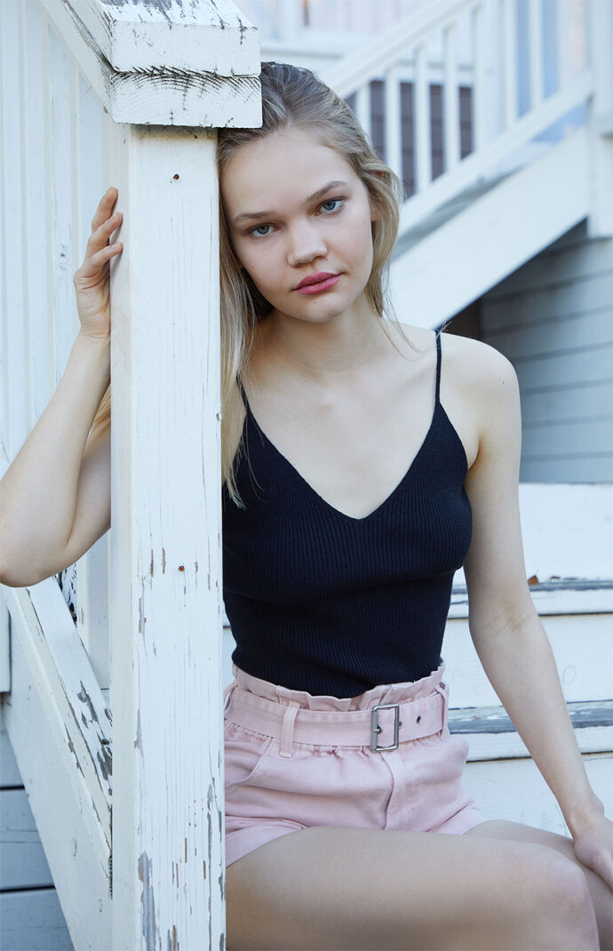 Double V Sweater Tank Top