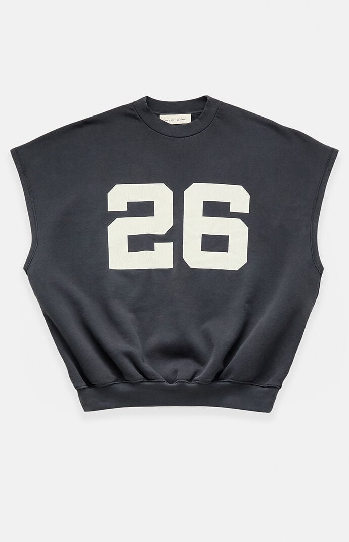 Fear of God ESSENTIALS Iron Gray Relaxed Fleece Cutoff Sweatshirt