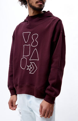 Eco Maroon Shapes Graphic Bubble Hoodie image number 2