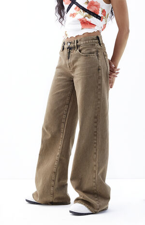 Lena Brown Low Rise Super Baggy Jeans image number 3