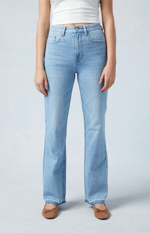Eco Stretch Light Indigo High Waisted Bootcut Jeans image number 1