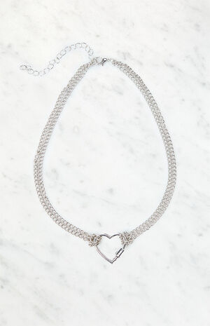Thick Heart Chain Necklace image number 1