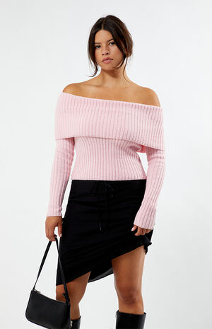 Calista Fold-Over Off-The-Shoulder Sweater image number 2