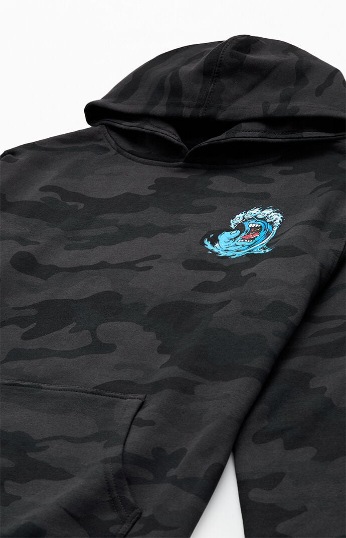 Santa Cruz Kids Black Camo Screaming Wave Hoodie