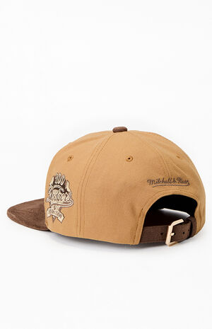 Tan MLB LA Dodgers 100th Anniversary Strapback Hat image number 3