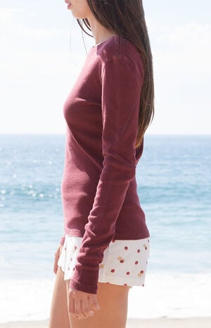 Burgundy Ainsley Long Sleeve Top image number 3