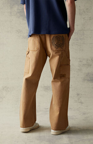 Baggy Khaki Graphic Carpenter Jeans image number 3