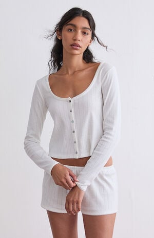 Pointelle Pajama Cardigan image number 1