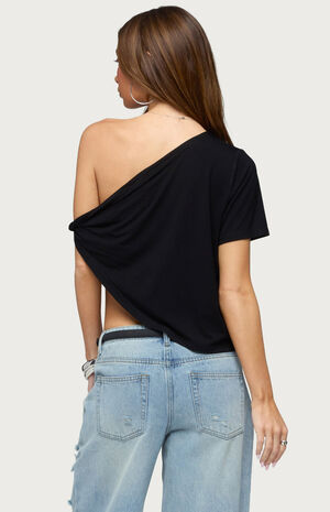 Asymmetric Twisted Off-The-Shoulder Top image number 3