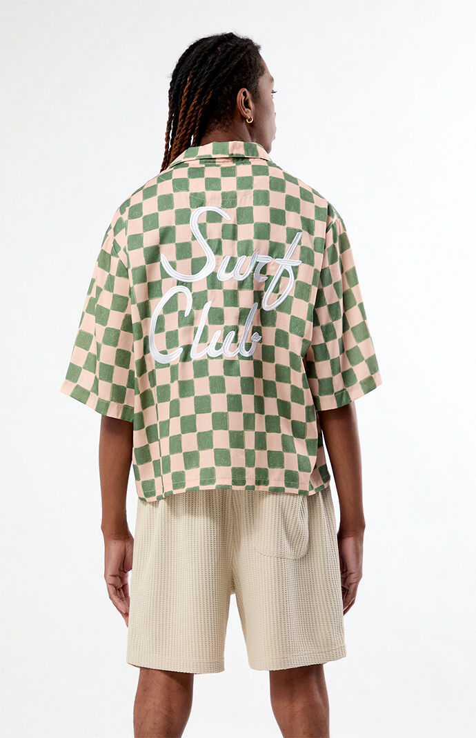 Pacsun Checkerboard Surf Club Camp Shirt