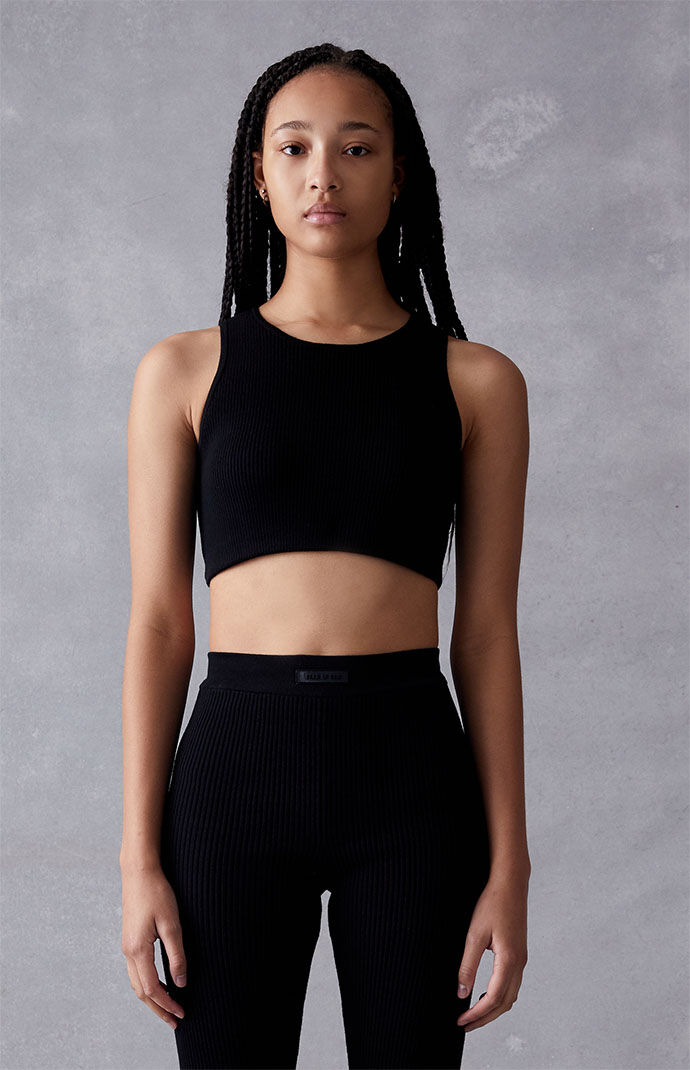 피어오브갓 에센셜 탱크탑 Fear of God Essentials Womens Jet Black Tank Top