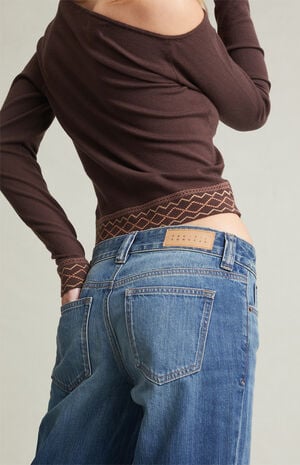 Charlie Low Rise Baggy Bootcut Jeans Dark Blue image number 5