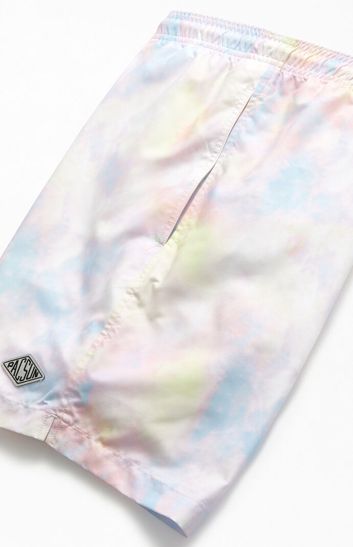 Pastel Tie-Dyed 17" Swim Trunks