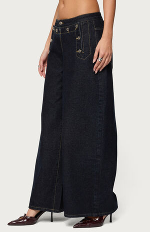 Frida Buttoned Low Rise Baggy Jeans image number 2