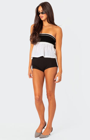 Rena Ribbed Peplum Tube Top image number 2