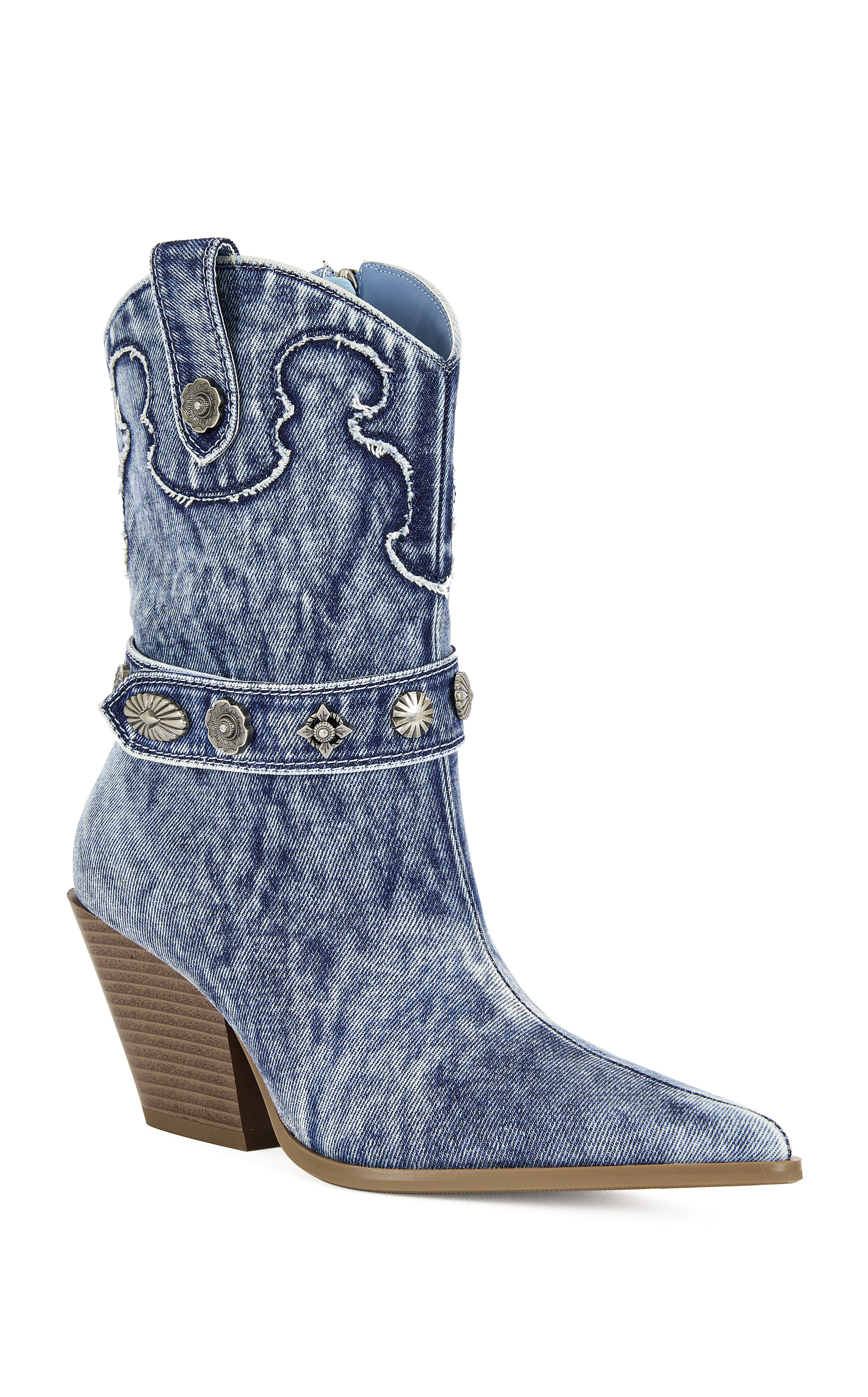 AZALEA WANG Women's Neith Denim Western Bootie