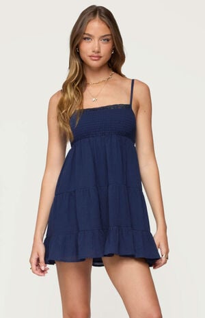 Calley Scrunchy Tiered Mini Dress image number 1