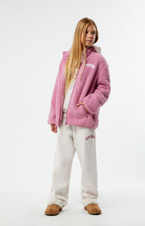 Mauve Sherpa Full Zip Shacket image number 4