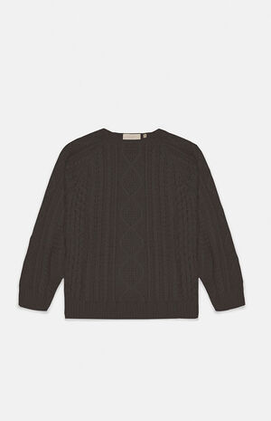 Off Black Cable Knit Sweater image number 1