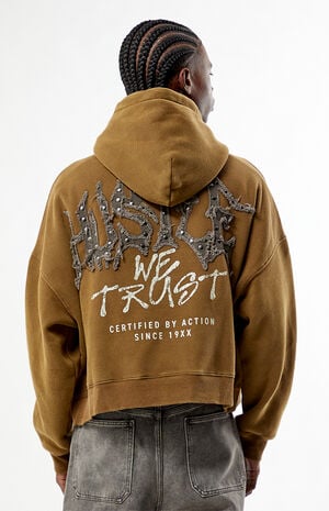 Hustle Applique Cropped Hoodie image number 4