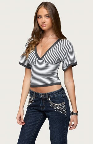Primrosa Striped Flutter Top image number 2