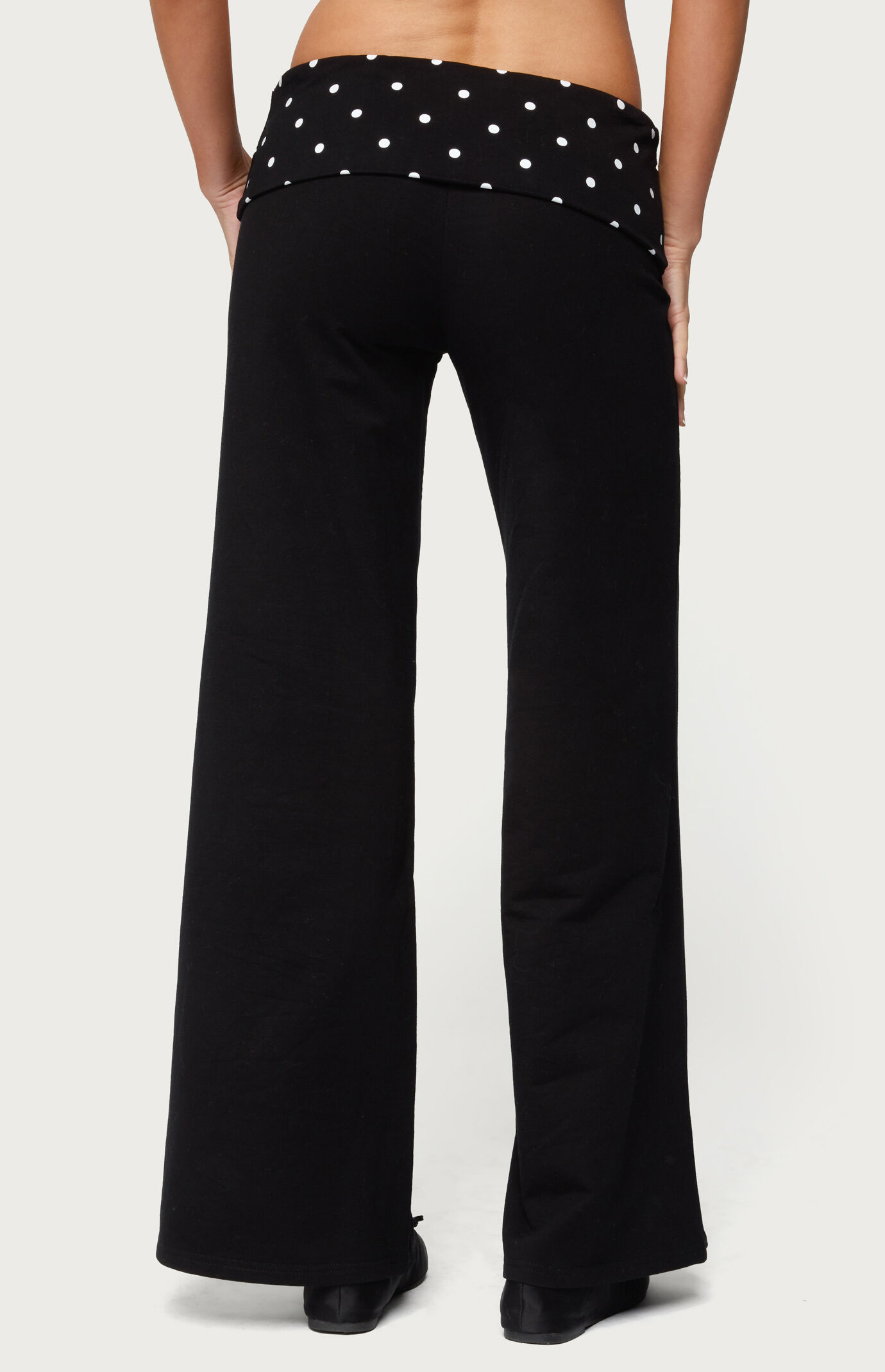 Edikted Petite Reeva Polka Dot Foldover Pants