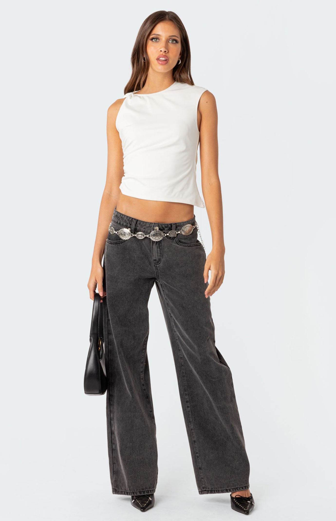 Edikted Raelynn Washed Low Rise Jeans