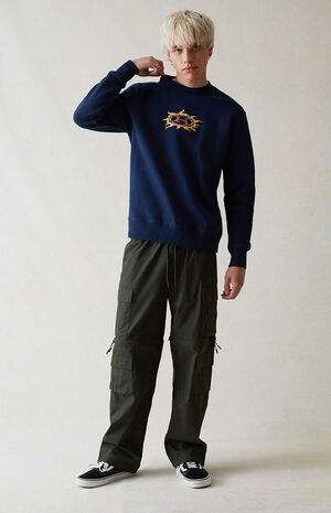 Canvas Green Baggy Zip Off Cargo Pants image number 2