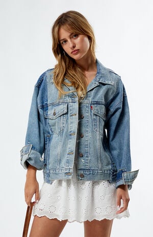 '90s Repaired Denim Trucker Jacket