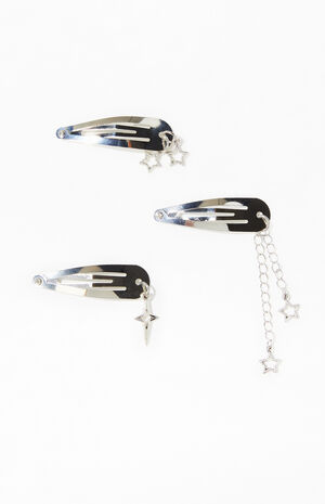 3 Pack Star Chain Drop Barrettes image number 1