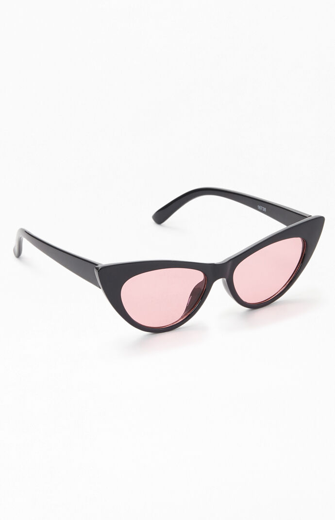 Black & Pink Cat Eye Sunglasses