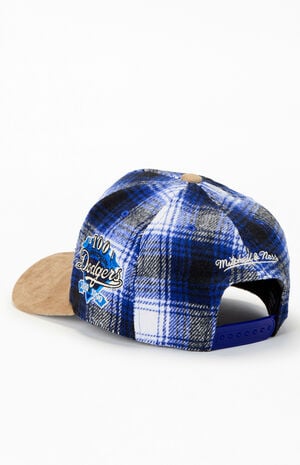 MLB Plaid LA Dodgers 100th Anniversary Pro Snapback Hat image number 3