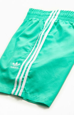 Green 3-Stripes 17" Swim Trunks image number 4