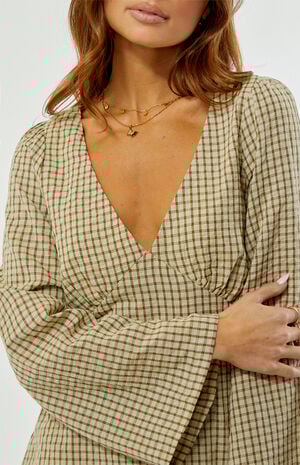 Luca Long Sleeve Checker Mini Dress image number 5