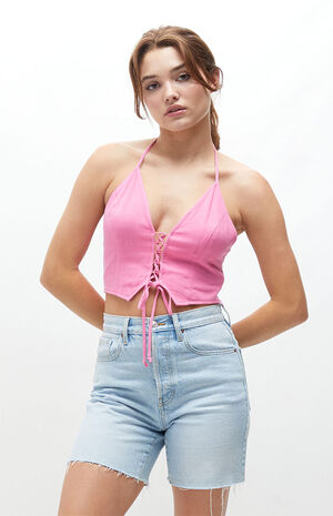 Euphoria Lace-Up Halter Top image number 1
