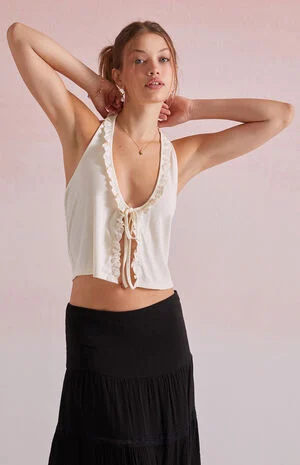 Hailey Trim Halter Tank Top image number 2