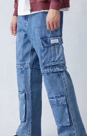 Indigo Baggy Cargo Jeans image number 3