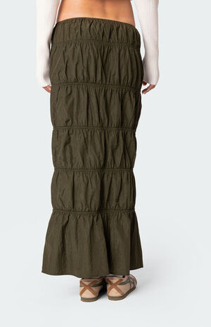 Tiered Scrunch Maxi Skirt image number 5