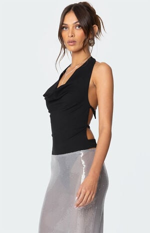 Backless Cowl Neck Bodysuit image number 1