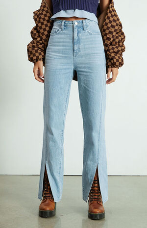 Eco Light Blue Twisted Seam Boyfriend Jeans image number 2
