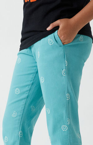 Smiley Embroidered Straight Leg Pants image number 5