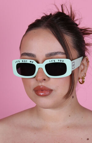 Mint It's Not Me Square Sunglasses image number 1