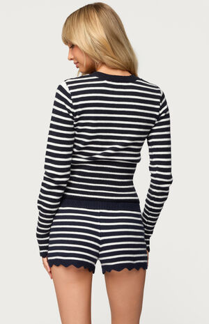 Soren Contrast Striped Knit Cardigan image number 3