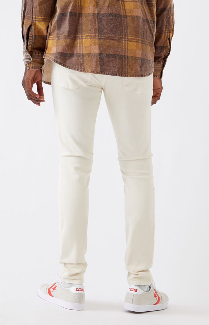 Off White Ripped Skinny Jeans