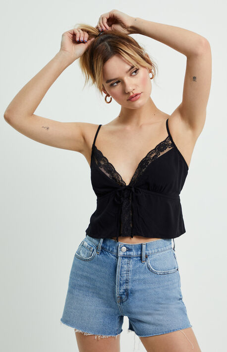 Lace Tie Front Cami Top