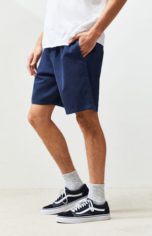 Blue Twill Drawstring Shorts image number 3