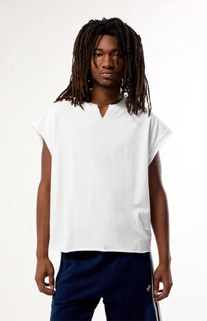 White Solid Muscle Tank image number 1