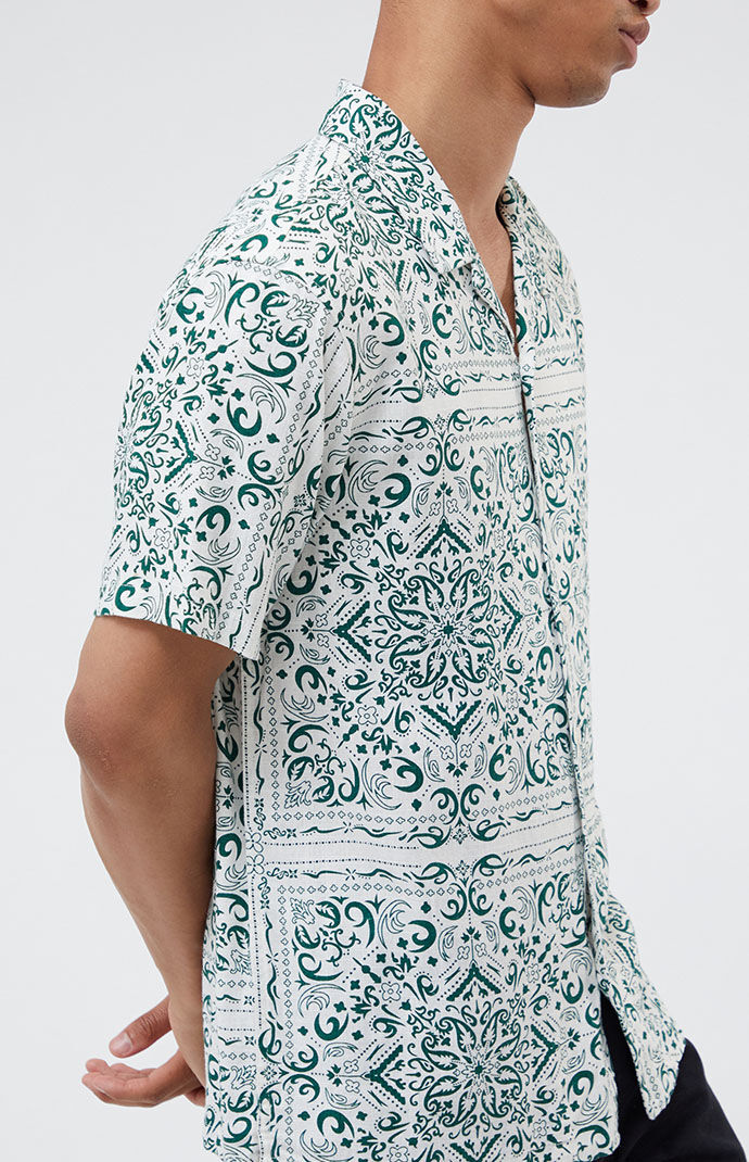 Pacsun Green Bandana Resort Shirt | PacSun