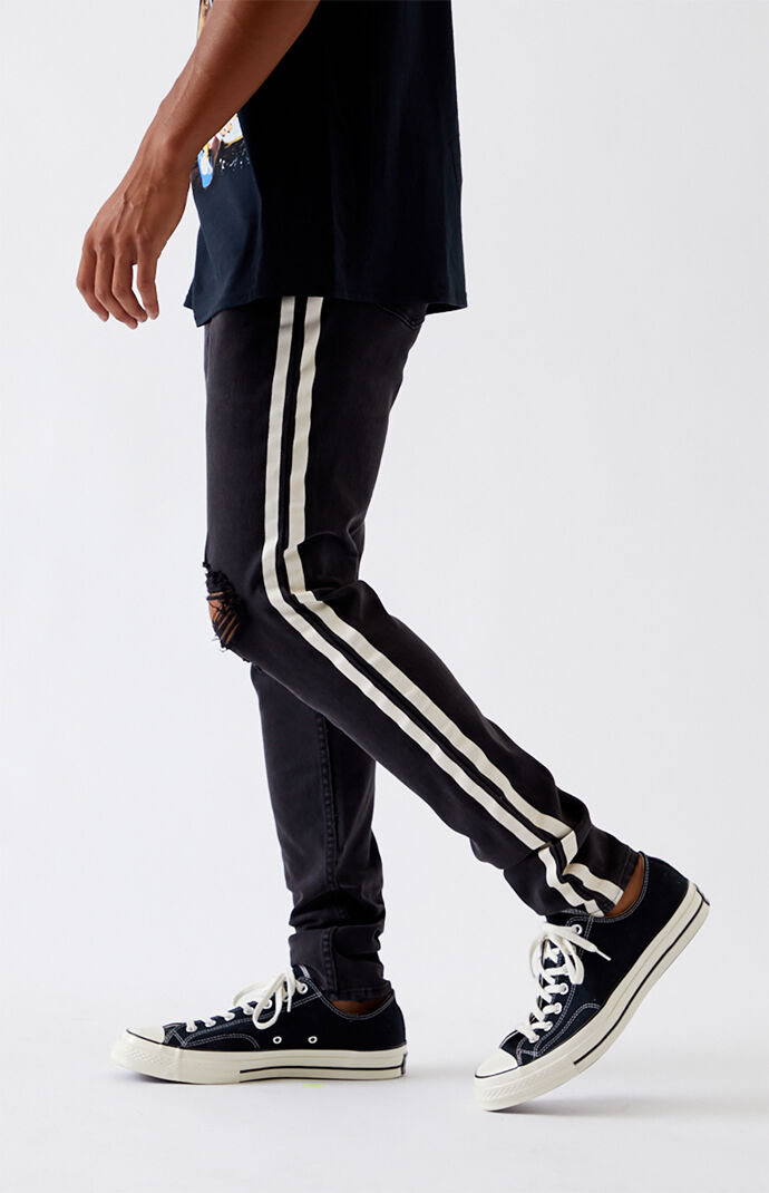 ripped striped jeans